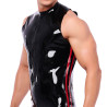XRUB Latex Débardeur en latex Xrub avec Zip Noir-Rouge